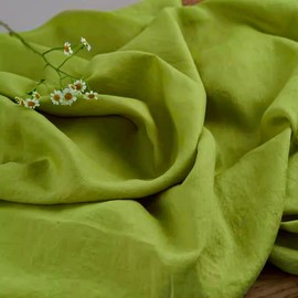 Simple&Opulence 100% Nature Linen Fabric, 1mx2m Grass Green Fabric for Dressmaking, Sewing, Embroidery, Needlework, Upholstery, Bag