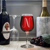 On The Rox Drinks Engraved Wine Glass, 12.75 N-Monogram