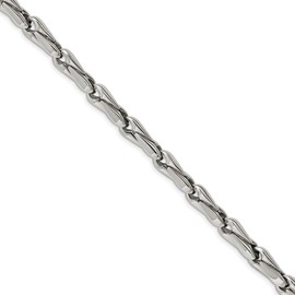 Solid Stainless Steel Unique Link Bracelet - with Secure Lobster Lock Clasp 9"