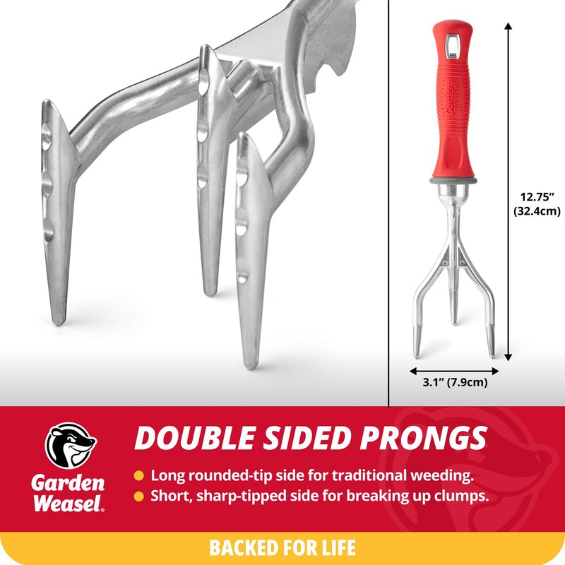 Garden Weasel Double-Sided Garden Cultivator/Tiller | Cultivate, Till, Break Up