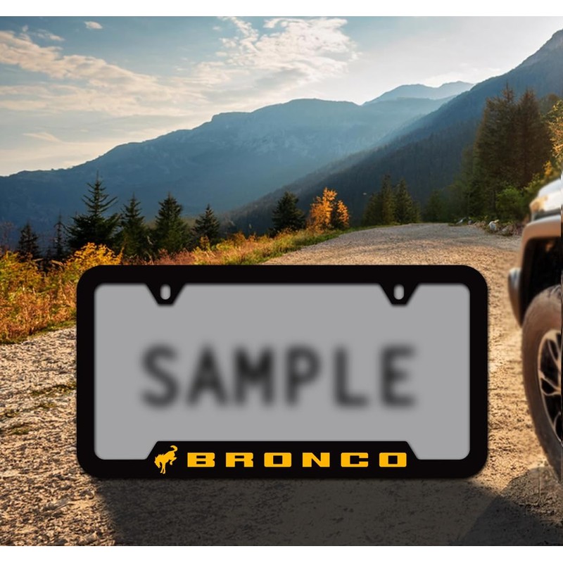 Ford Bronco UV Printed License Plate Frame - Orange