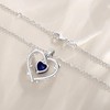 FANCIME Simulated Diamond Necklace 925 Sterling Silver Heart Rose Flower