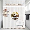 Boho Mid Century Modern Hookless Shower Curtain with Snap in