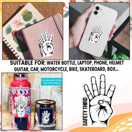 Set 3PCS 3 Inches - Safety Third Sticker Funny Construction Welder Mechanics Tool Box 3" Waterproof Vinyl Decal for Water Bottles Tumbler Laptop Car Kindle - Gift for Girl Boy Father Dad