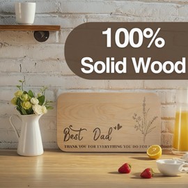 Gifts for Dad, Dad Birthday Gift Set, Uniquely Carved Wooden Breakfast Board, Kitchen Gifts for Dad from Daughter and Son, Fathers Day Christmas Gifts for Best Dad