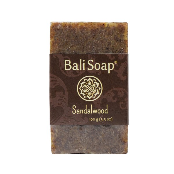 Bali Soap - Sandalwood Natural Soap - Bar Soap for Men & Women - Bath, Body and Face Soap - Vegan, Handmade, Exfoliating Soap - 3 Pack, 3.5 Oz each