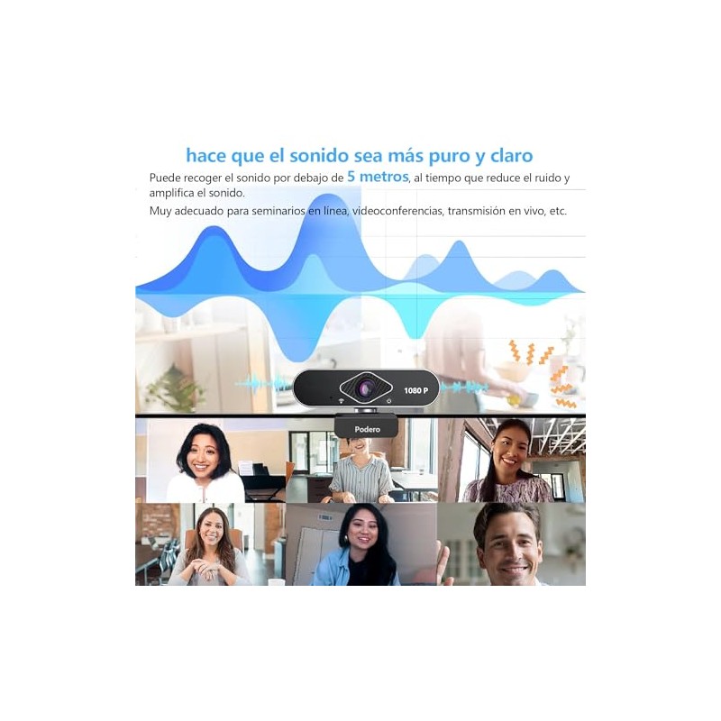 Webcam con micrófono, cámara Web HD 1080p, Full HD 1080P,