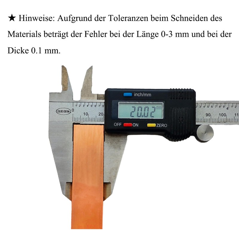 SZLIZHOU 1 Piece Flat Copper Rod, 3 mm x 20