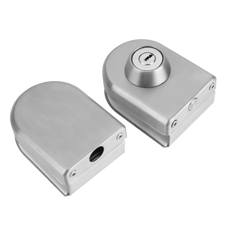 10~12mm Stainless Steel Glass Door Lock with Keys Open/Close Home
