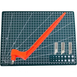 Craft Cutting Tools Set,A4 Cutting Mat,Craft Cutting Knives with 3 different 360 Degree Rotating Blades Stainless Steel Cutter Pen for DIY Crafts Stencils Scrapbooks (Orange）
