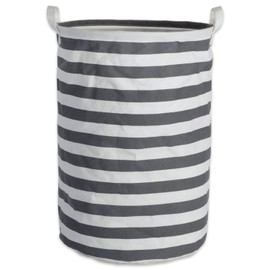 Dii Heavy Duty Algodón/Poliéster Cubeta Cesta para la Colada o Bin, Grey Rugby Stripe