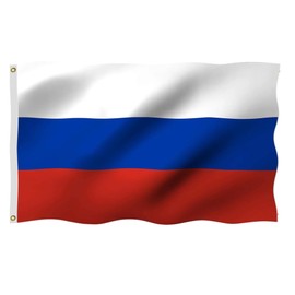 Russia Flag 4X6 FT, Outdoor Polyester Flags, Double Stitched Russian Federation National Flags with Brass Grommets and Stronger Header (4X6)