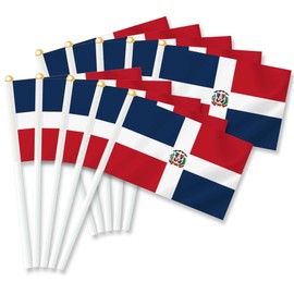 25 PCS Dominican Handheld Small Flag, Dominicana Hand held Mini Decor Decoration Banner