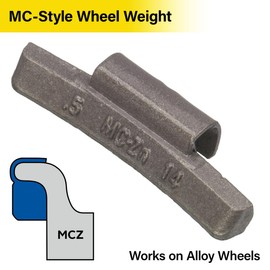 Myers Tire Supply - Hofmann Clip-On MC-Style Wheel Weights, 1/2oz, 0.50oz, Gray, Zinc, for Cars, Trucks, Motorcycles, and SUVs, 25 Pieces, 1 Box