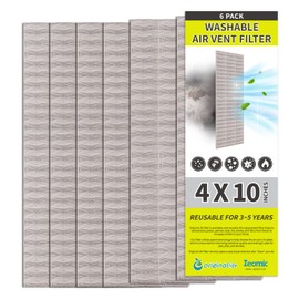 Originallife Washable Reusable Professional, Air Vent Filter, AC Vent Filter, Floor Register Filter for Home (Grey), 4 x 10, Reduce Dust, Dirt, Odor, Hair, Aero-grade filter, 6-Pack