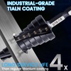 Hakkin 3pcs M35 Cobalt Step Drill Bit for Metal 1/8"-7/8"(34