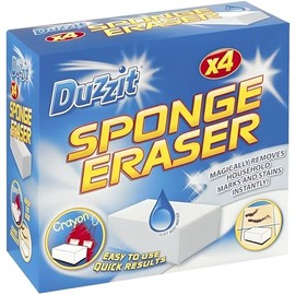 AMK® Duzzit Sponge Eraser 4 Pack Removes All Household Marks and Stains Instantly Highly Absorbent Uses Only Natural Water