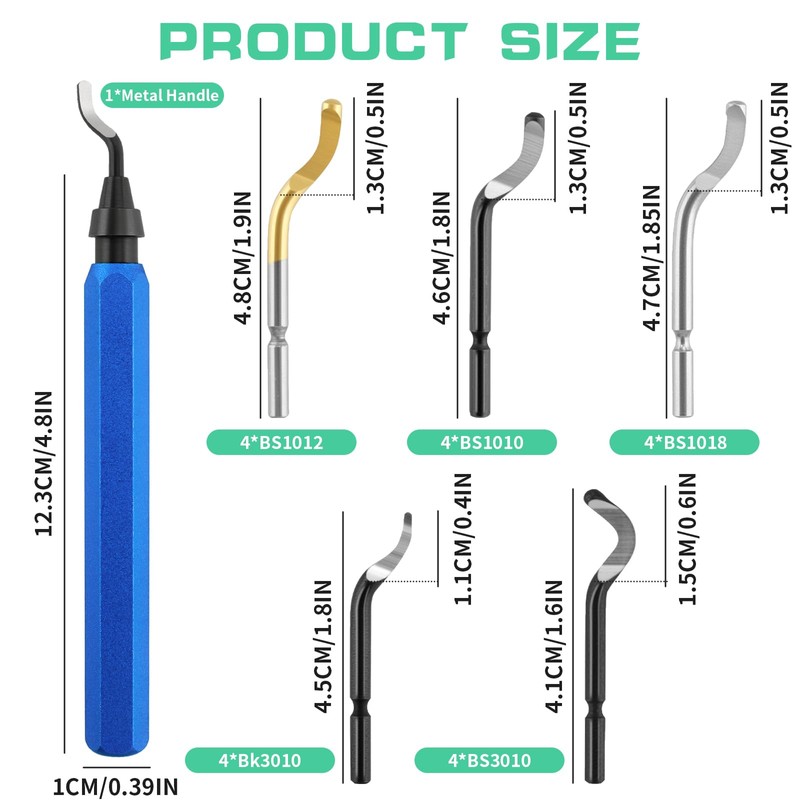 Foydream Pack of 22 Deburring Metal 360° Rotating Deburring Tool,
