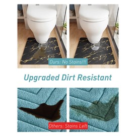 COCOER Bath Mat - Absorbent, Stain Resistant, Non-Slip, Quick Dry - Rubber Backed Thin Bath Mats for Bathroom & Toilet - U Shaped