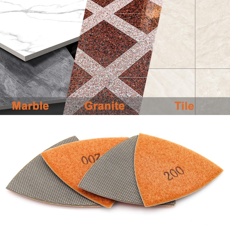 Triangular Diamond Polishing Pads 3 Inch for Oscillating Tools Marble