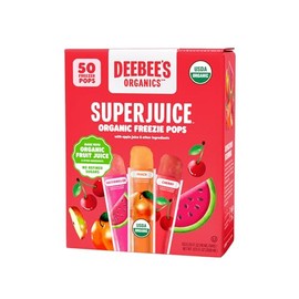 DeeBee's Organics SuperJuice Freezie Pops, No Refined Sugars, No Artificial Flavors or Colors (Pack of 50)