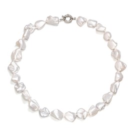 BriLove Baroque Necklace for Women,Summer Beach Elegant Irregular Shell Choker Strand Necklaces for Wedding Outfit Party Prom