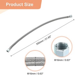 sourcing map Air Compressor Exhaust Tube, 5/8" Thread Dia 22" Length Compressor Hose Stainless Steel Hose Air Tube Compressor Hardware Accessories Replacement Parts(Flat Mouth)