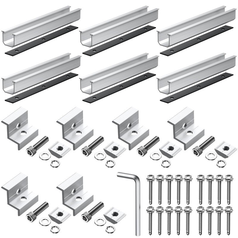 Anbte Solar Panel Bracket Kit, 6 Pcs 7.87 in Aluminium