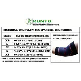 KUNTO FITNESS PRODUCTS Elbow Brace Compression Support Sleeve (Shipped From USA) for Tendonitis, Tennis Elbow, Golf Elbow Treatment - Reduce Joint Pain During Any Activity!