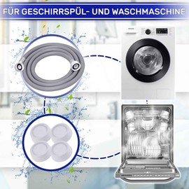 Inlet Hose Washing Machine and Dishwasher 2 m 25°C from 20 to 60 Bar Connection Diameter 3/4 Inch Water Hose Complete with 4 Vibration Dampers Washing Machine Made in Italy MONTERAL