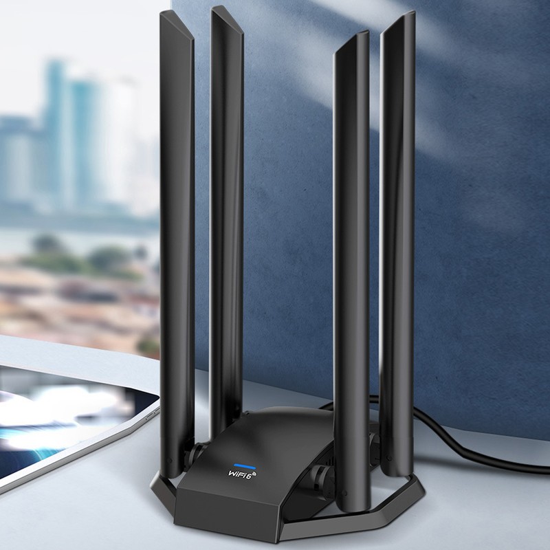 USB3.0 WiFi Adapter with 4 Antenna 2.4GHz 5GHz 1800Mbps WPA3