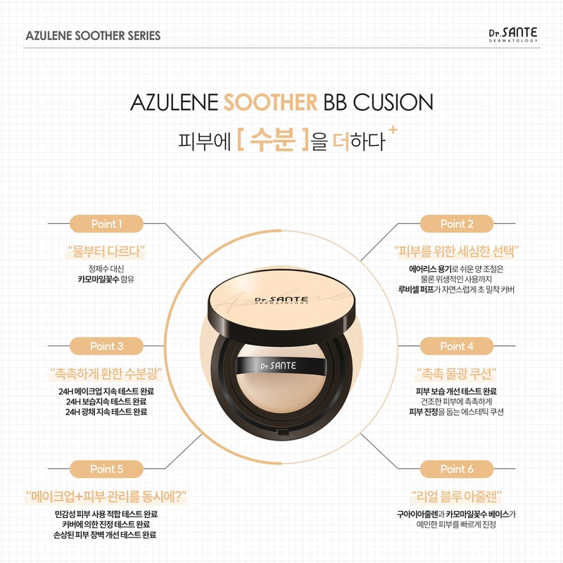 Sante Azulene Soother BB Cushion Soothing Coverage Moisture Cooling Cushion