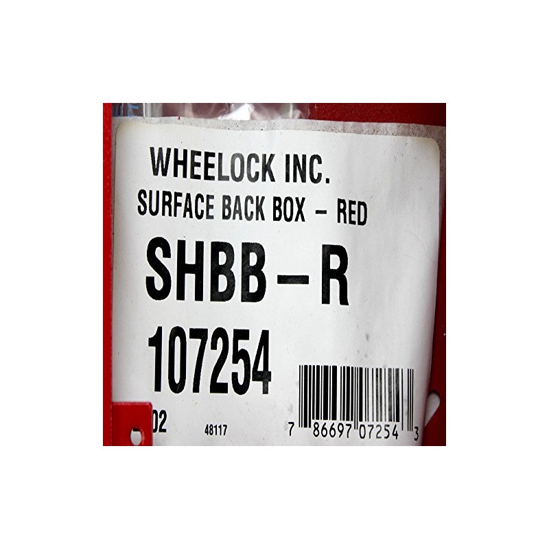 Cooper Wheelock SHBB-R Surface Back Box 107254 Fire Alarm, Red