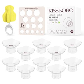 Flange Inserts 10PCS，Including 13/15/17/19/21mm for 24mm Flange/Shield of Most Pumps, BPA Free Inserts, Compatible MomcozyS9/S10/S12/Nuliie/Medela/Willow/Elvie/Spectra/Bellababy/Kissbobo Breast Pump