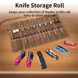 YLZZMDQSZ pocket knife storage, Knife Display Bag, with 16 Slots Pocket Knives Folding Knife Holder Organizer, pocket knife roll Collection Protector Bag, Tactical Outdoor for EDC Mini Knife Bags