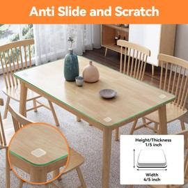 Rubber feet for Cutting Board, Cutting Board Feet Non Slip, 36PCS 4/5 inch Clear Rubber Bumpers Self Adhesive Square