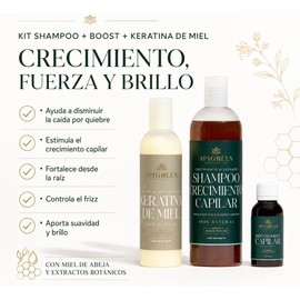 Kit Magico Anticaida Crecimiento Acelerado Con Keratina Hidratación Profunda y Reparación para Cabello Dañado -Fórmula Enriquecida con Extractos Naturales - Brillo y Suavidad Duraderos