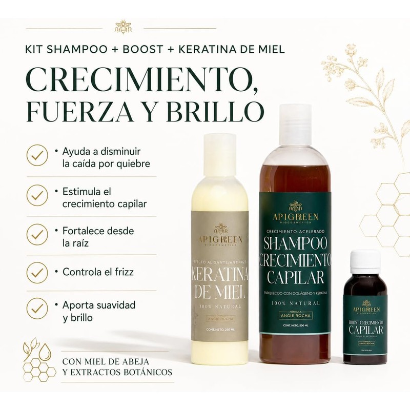 Kit Magico Anticaida Crecimiento Acelerado Con Keratina Hidratación Profunda y