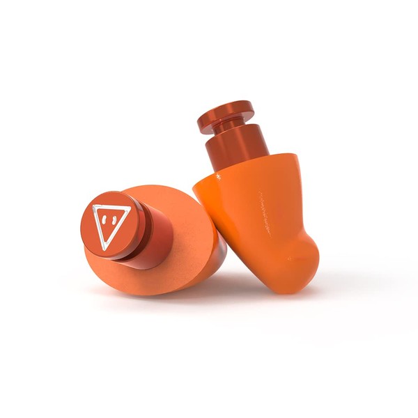 Flare Earshade - Ear Plugs - Block Sound - Aerospace Aluminium & Super Soft Memory Foam - Orange