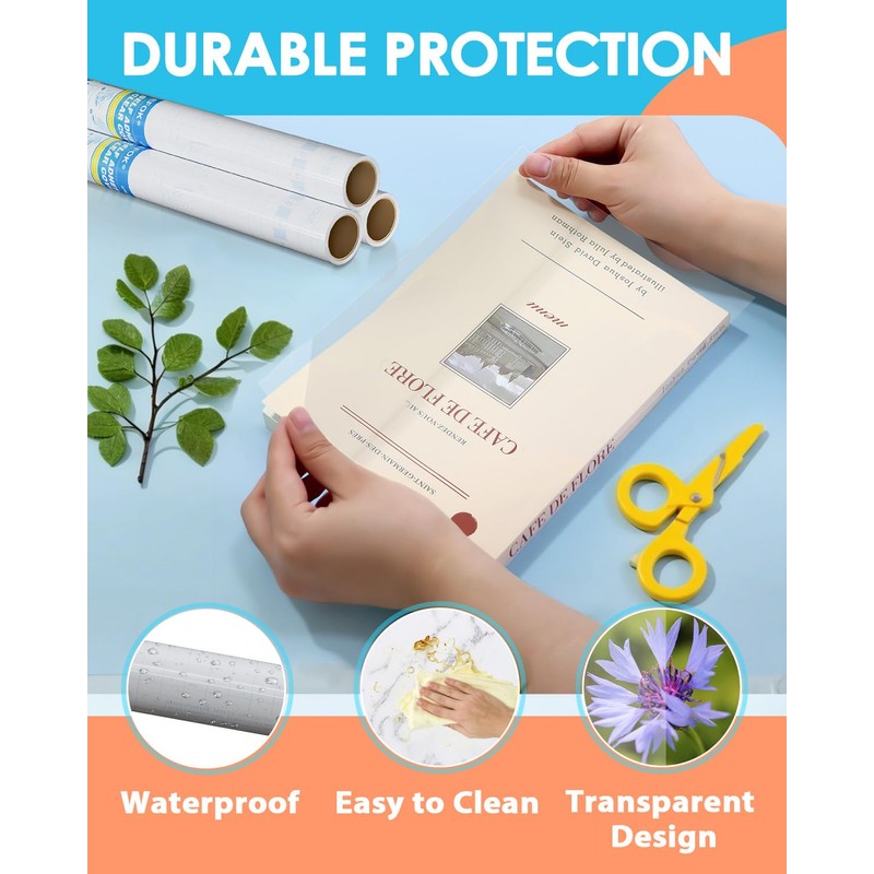 28 Pack Clear Contact Paper Book Cover, Clear Contact Paper