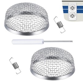 yorpyep Flying Insect Screen, RV Water Heater Vent Cover, 2.8" Stainless Steel Rustproof Furnace Vent Cover with Installation Tool, for Most RVs Campervans (Silver)