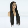 BTWTRY Synthetic Lace Front Wigs for Black Women Black Highlight