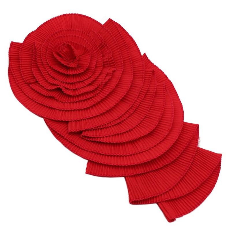 8-1/2 inch Large Pleated Fabric Brooches Lapel Pins Chiffon Fabric