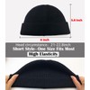 ROYBENS 2PCS Thin Swag Wool Knit Cuff Short Fisherman Beanie