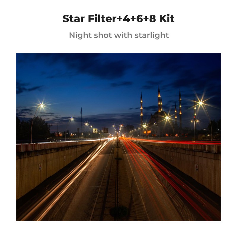 K&F Concept 82mm Star Filter Kit, 4 Points 6 Points