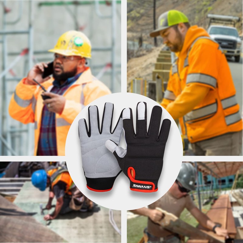 Mens Work Gloves Women Safety Mechanic Working Gloves Utility Multipurpose