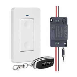 Remote Control Switch,Wireless Light Switch and Receiver Kit,164Ft RF Range,Wireless Light Switch,Remote Control Wall Switch Lighting Fixture for Lamp,Ceiling Light,Fans.