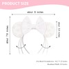 Bianbaistar White Velvet Mouse Ear Headband with Pearl Accents -