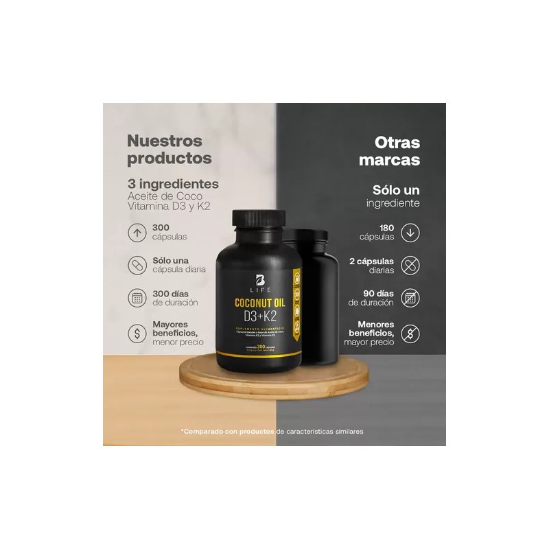 Pack 2 B Life Aceite Coco Vitamina D3 Y K2