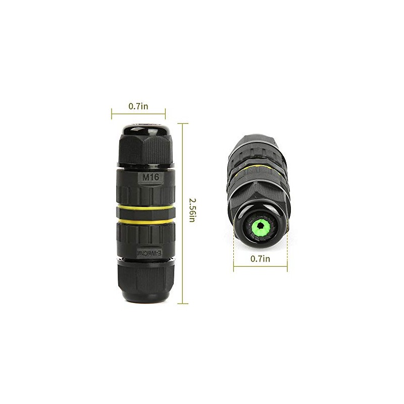 Conector de cable eléctrico IP68 impermeable de 2 vías para